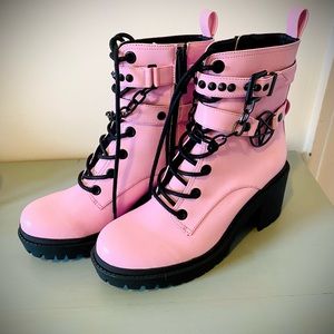 Pink Blackcraft Cult boots, never worn!!
